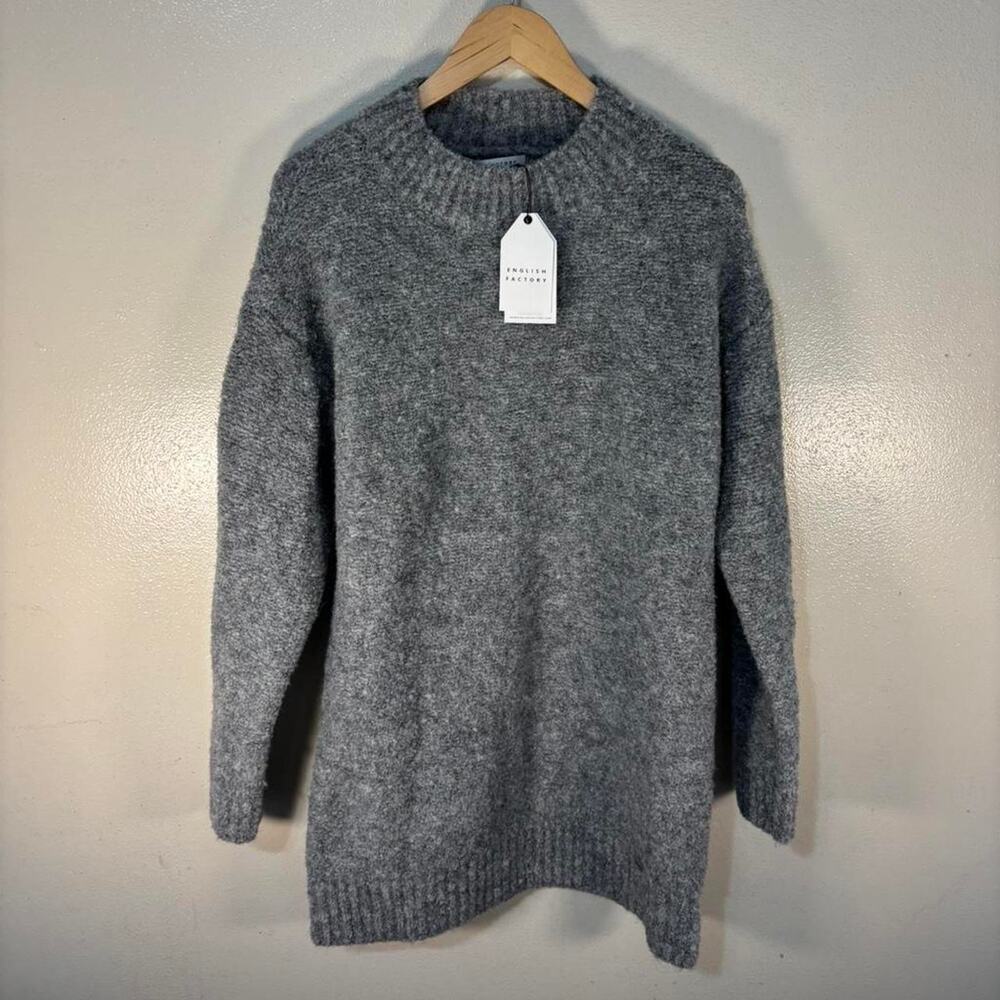 NWT English Factory Soft Gray Wool Blend Sweater Size Women’s S